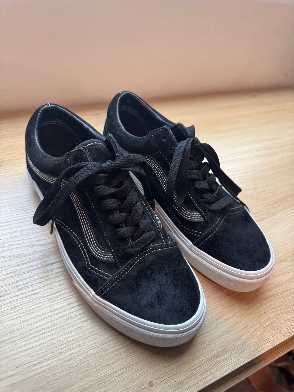 Vans Black Suede Low-Top Sneakers with White Sole